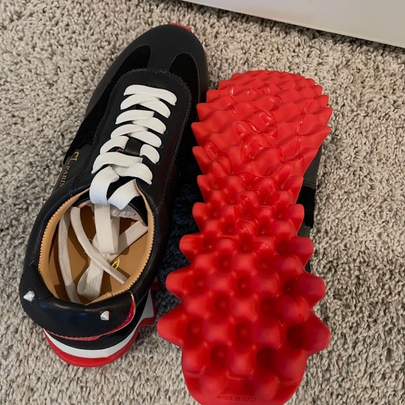 SOLD!! Black and Red CL Sneakers with White Laces - Picture 4 of 5